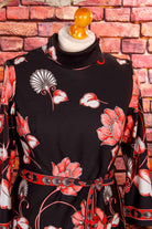 70s Disco Kleid schwarz rot
