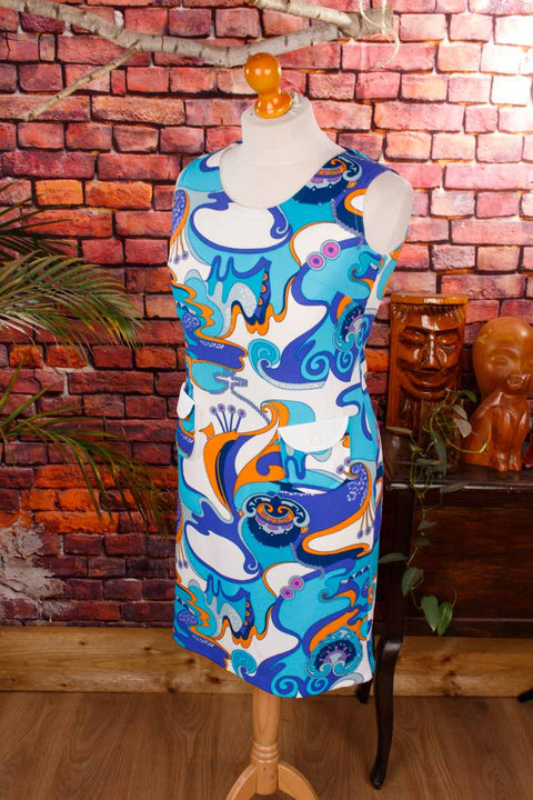 60s Minikleid türkis