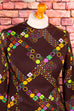 Vintage Schlagerkleid braun bunt