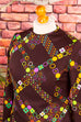 Vintage Schlagerkleid braun bunt
