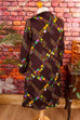 Vintage Schlagerkleid braun bunt