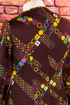 Vintage Schlagerkleid braun bunt
