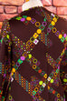 Vintage Schlagerkleid braun bunt