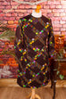 Vintage Schlagerkleid braun bunt