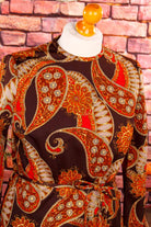 70s Discokleid orange Muster