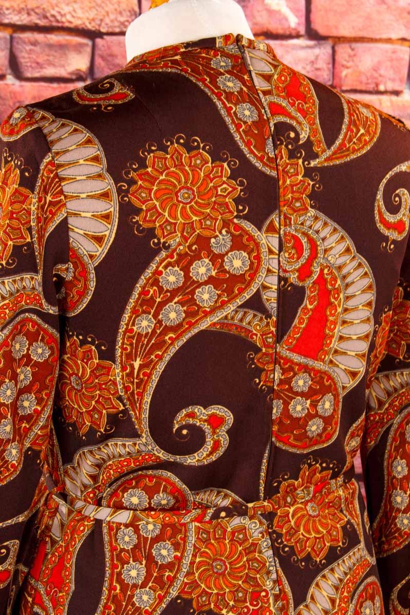 70s Discokleid orange Muster