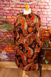 70s Discokleid orange Muster