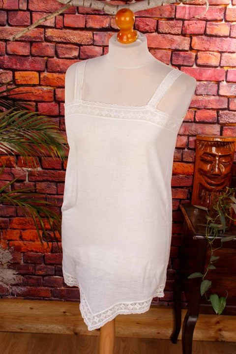 antik Unterhemd Nachthemd weiß