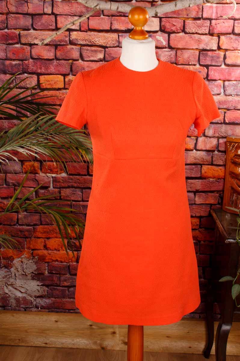 60s Minikleid orange