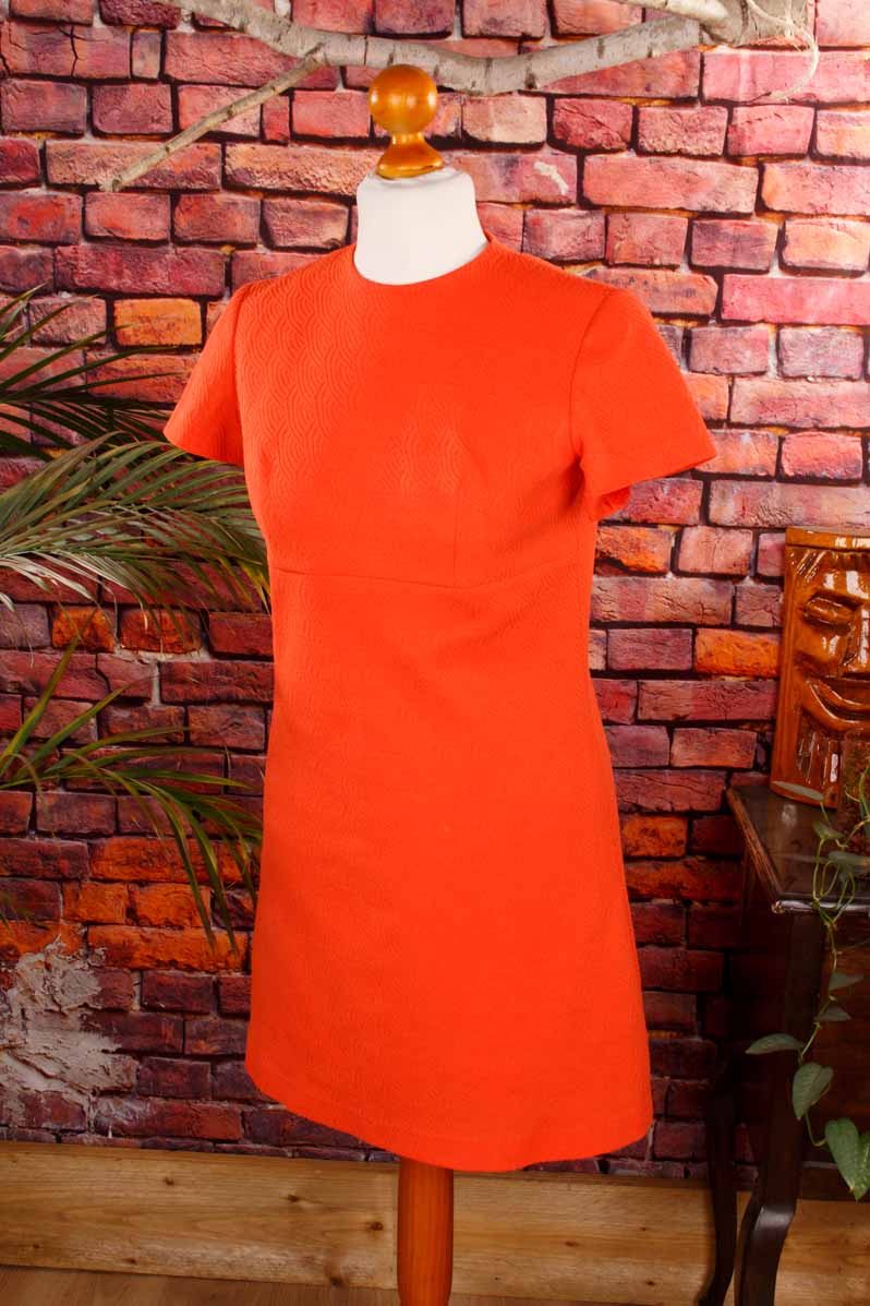 60s Minikleid orange