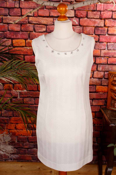 60s Minikleid weiß Perlen