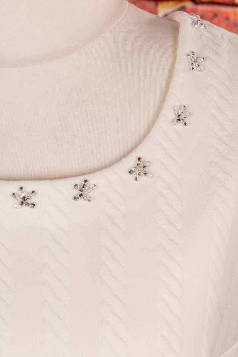 60s Minikleid weiß Perlen