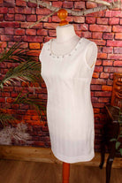 60s Minikleid weiß Perlen