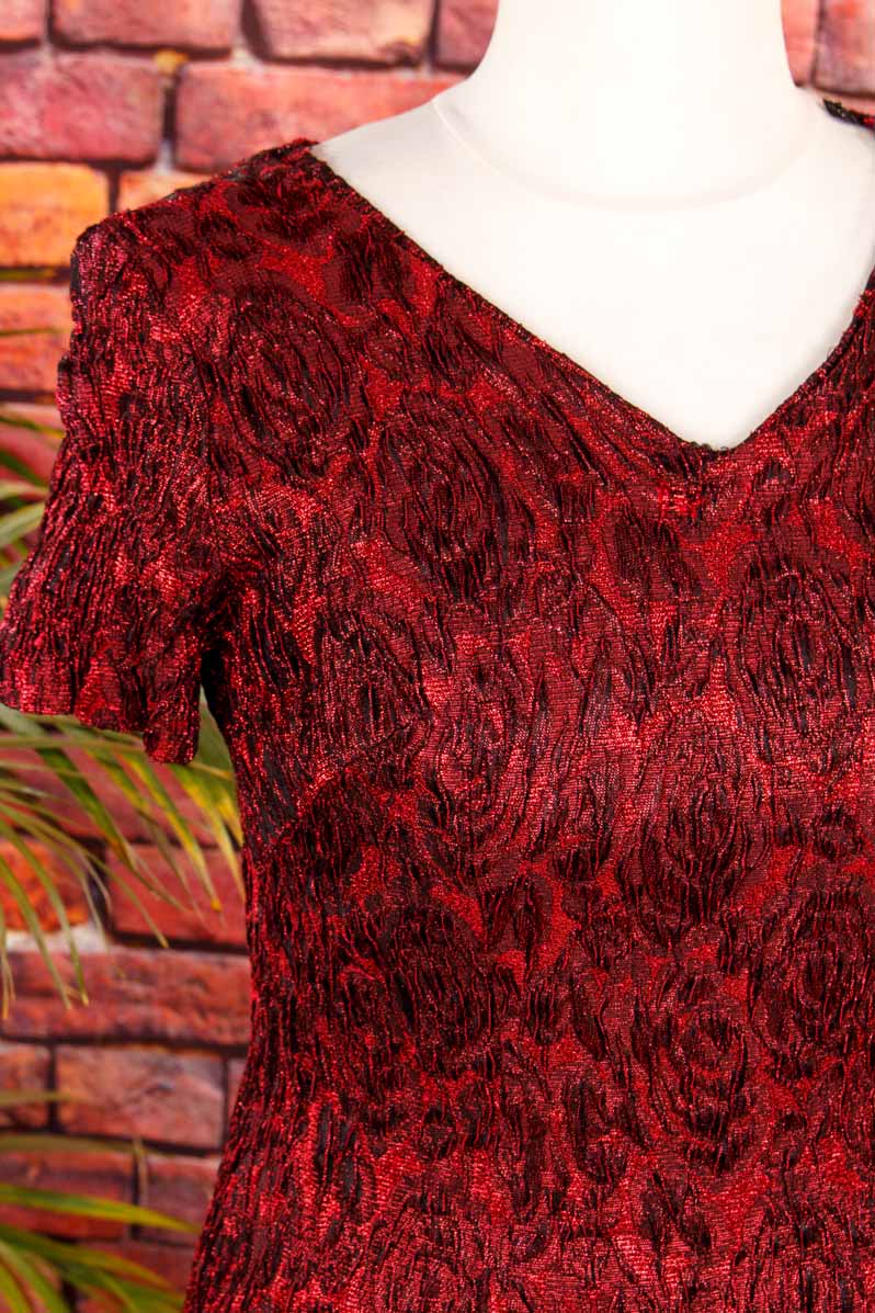 sexy Brokat Etuikleid rot