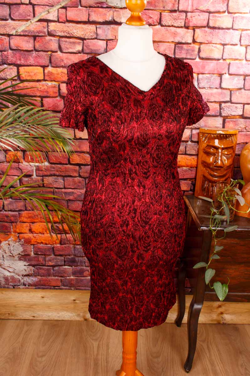 sexy Brokat Etuikleid rot