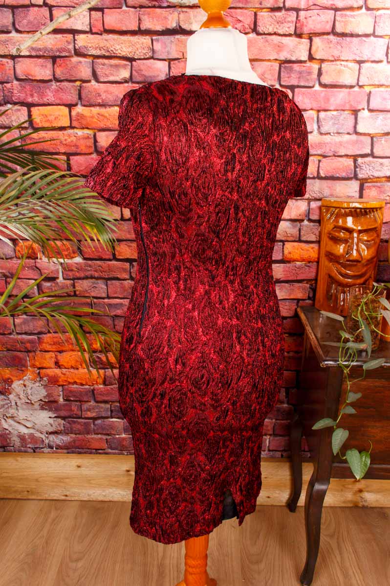 sexy Brokat Etuikleid rot