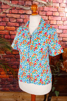 70s Disco Bluse bunt Megakragen