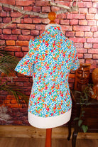 70s Disco Bluse bunt Megakragen