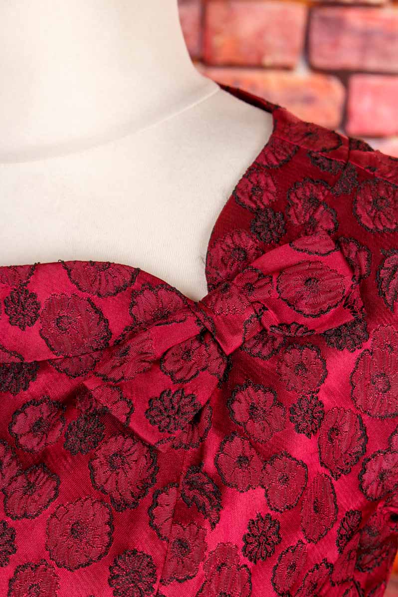 Rockabella Abendkleid rot Brokat