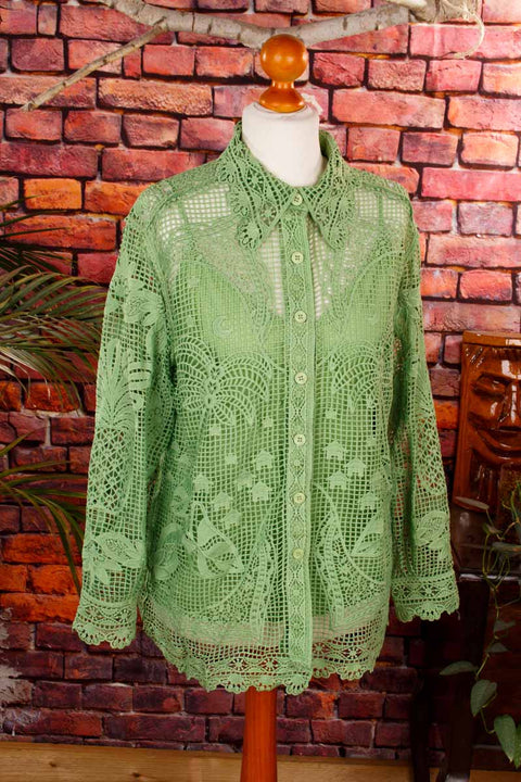 FARM Rio Green Guipire Shirt