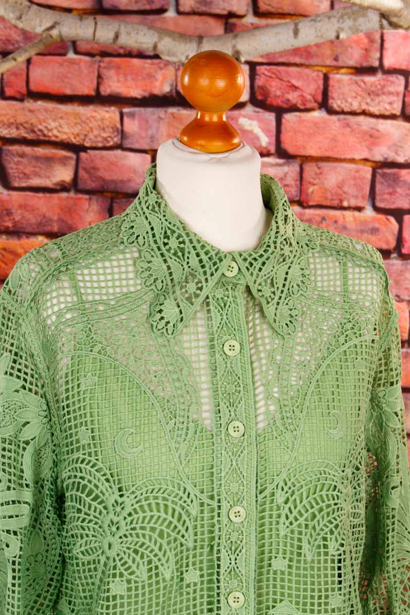 FARM Rio Green Guipire Shirt