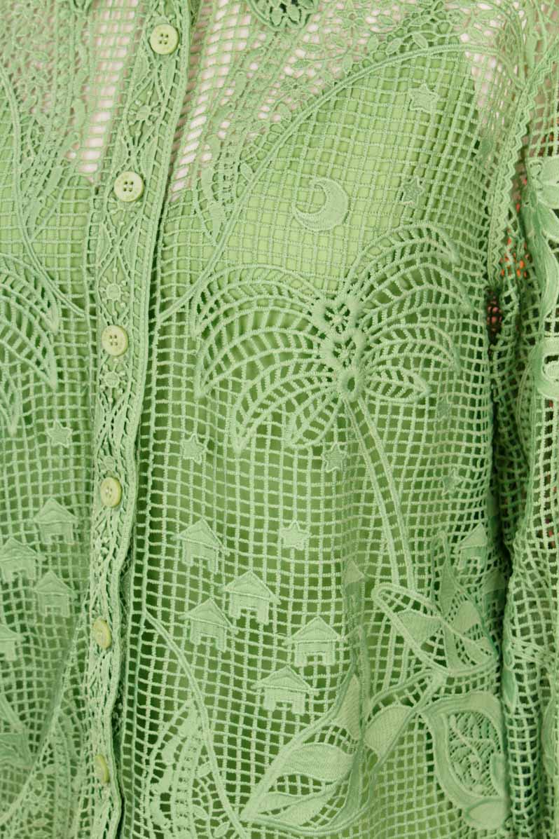 FARM Rio Green Guipire Shirt