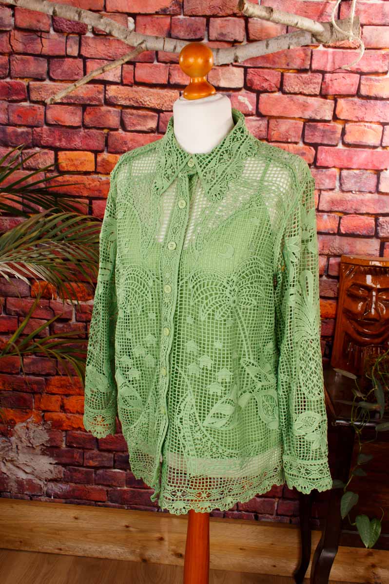 FARM Rio Green Guipire Shirt