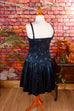 80er Partykleid schwarz blau metallic