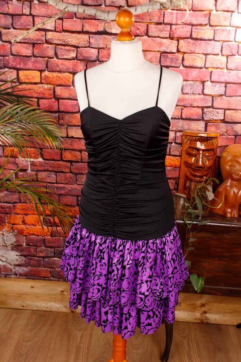 80er Partykleid schwarz pink