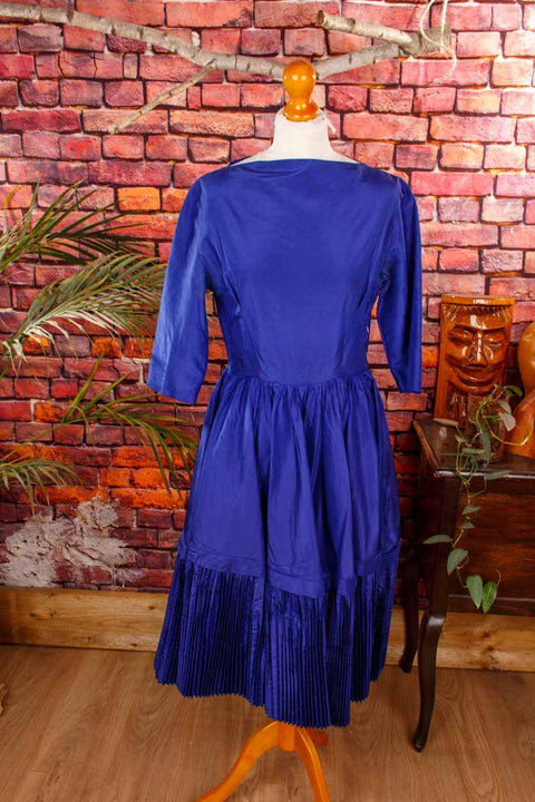 Petticoatkleid blau Taft + Plissee