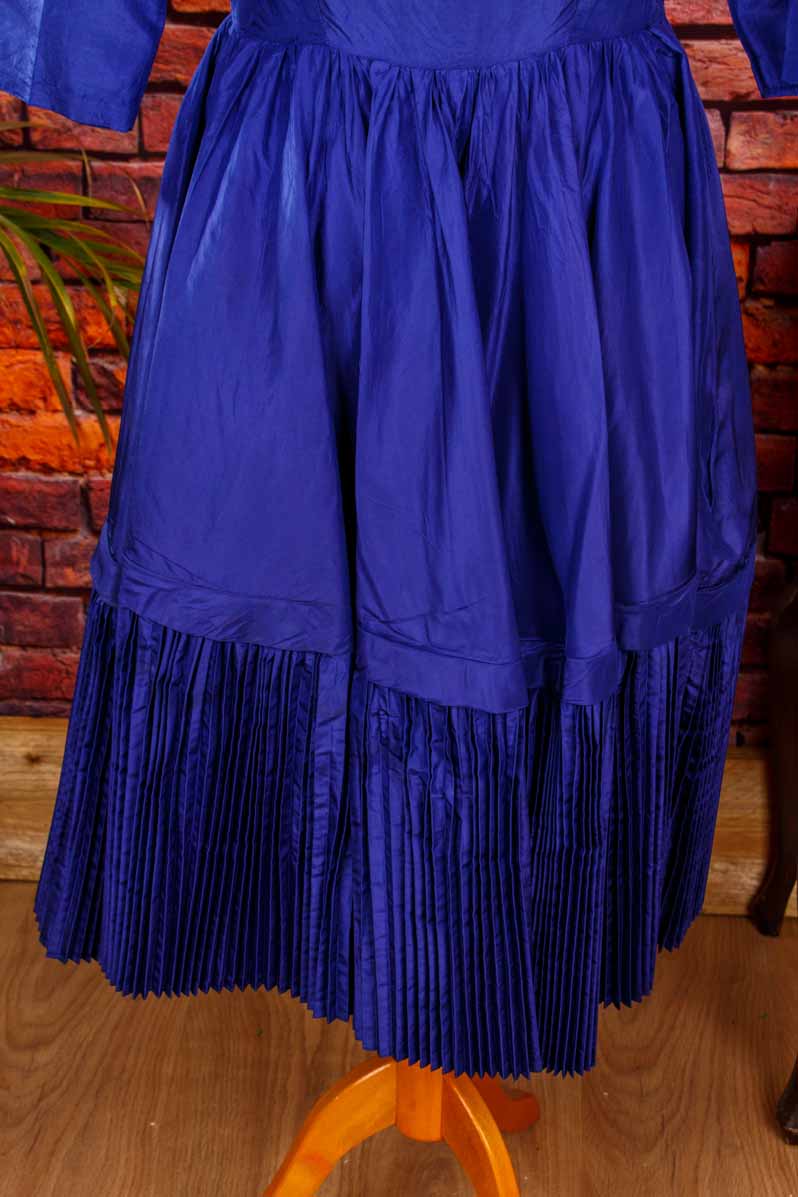 Petticoatkleid blau Taft + Plissee