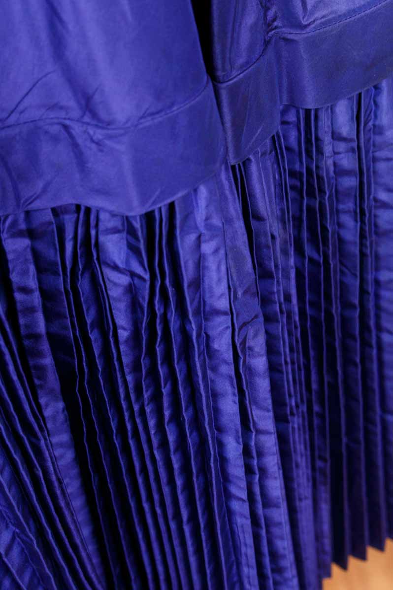 Petticoatkleid blau Taft + Plissee