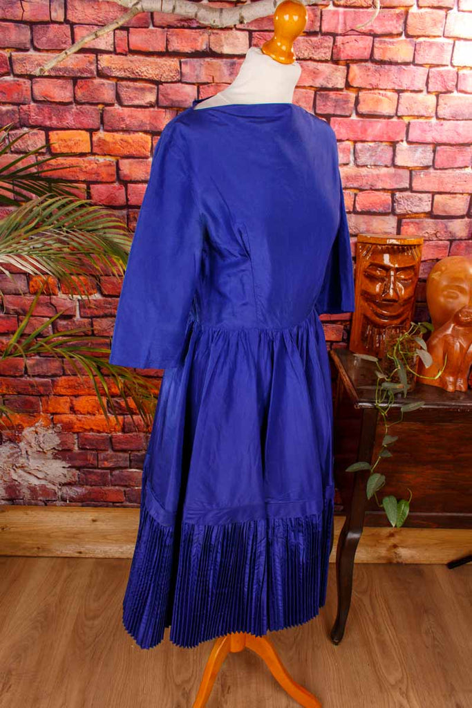 Petticoatkleid blau Taft + Plissee