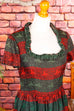 Vintage Brokat Dirndl rot grün