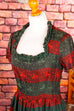 Vintage Brokat Dirndl rot grün