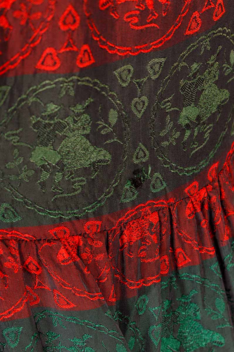 Vintage Brokat Dirndl rot grün