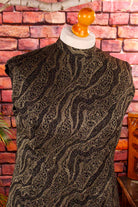 60s Brokat Etuikleid schwarz gold
