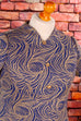 60s Brokat Kleid blau gold