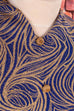 60s Brokat Kleid blau gold