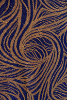 60s Brokat Kleid blau gold