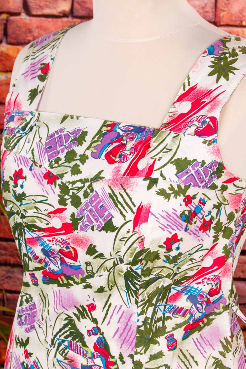 80s Sommerkleid Baumwolle