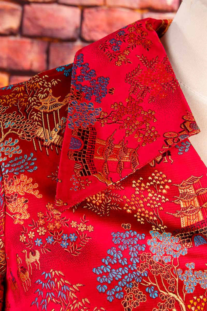 Brokat Etuikleid rot Satin