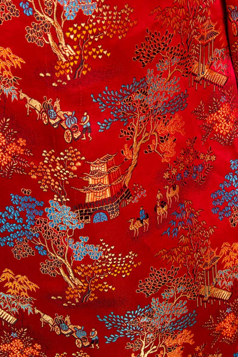 Brokat Etuikleid rot Satin