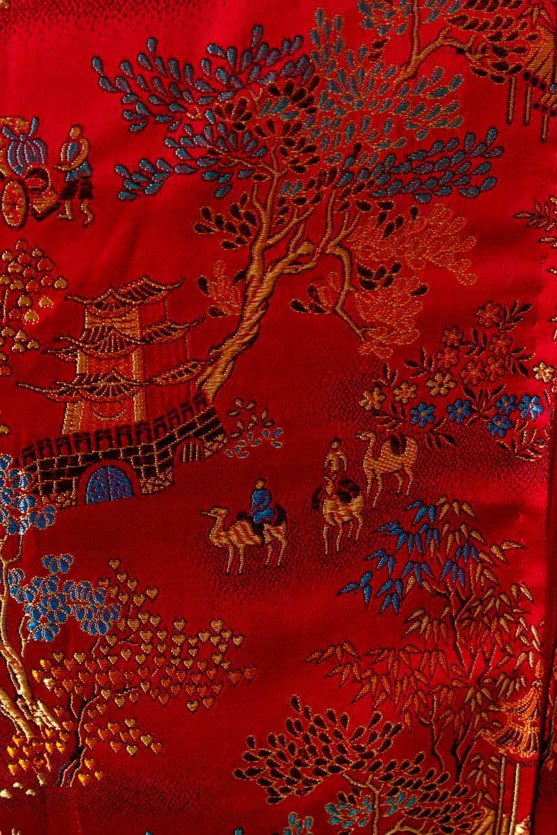 Brokat Etuikleid rot Satin