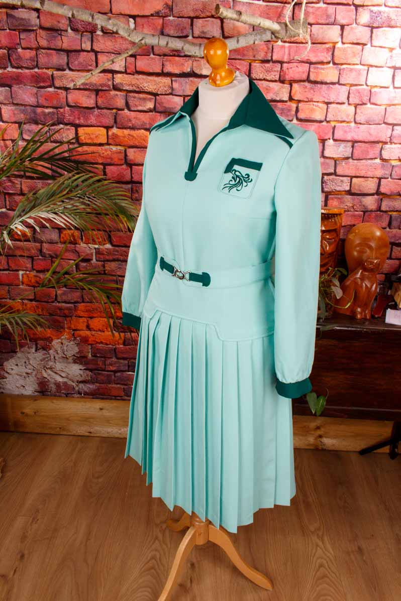 70s Schlagerkleid türkis