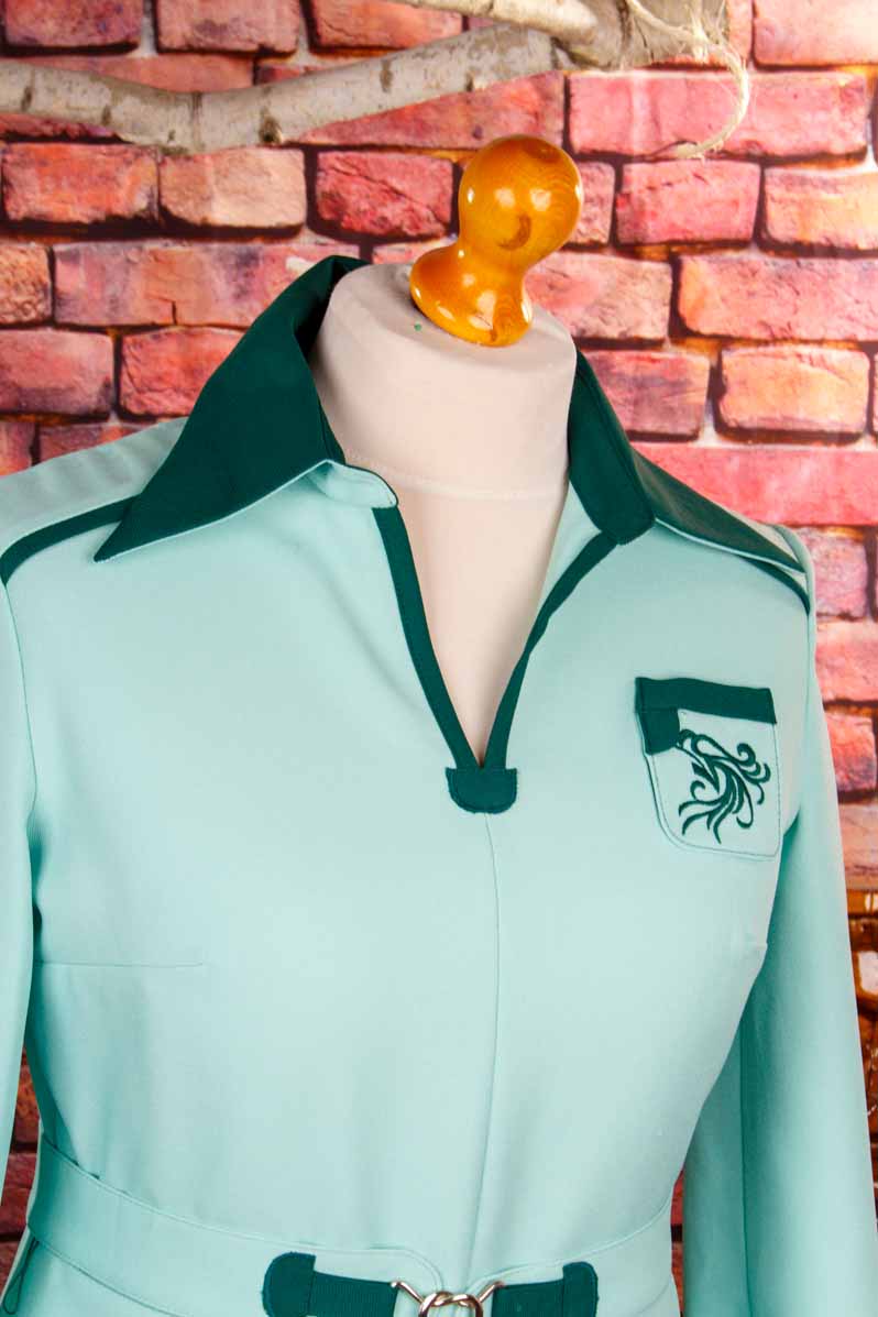 70s Schlagerkleid türkis