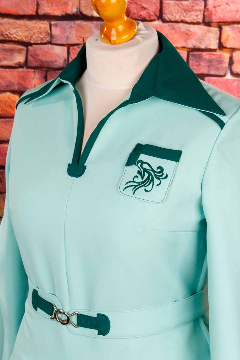 70s Schlagerkleid türkis
