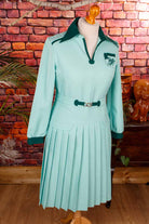 70s Schlagerkleid türkis