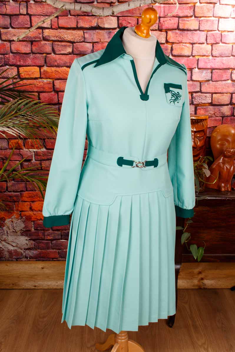 70s Schlagerkleid türkis