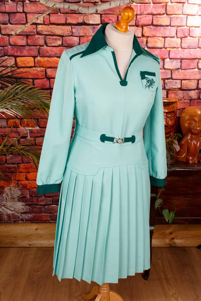 70s Schlagerkleid türkis